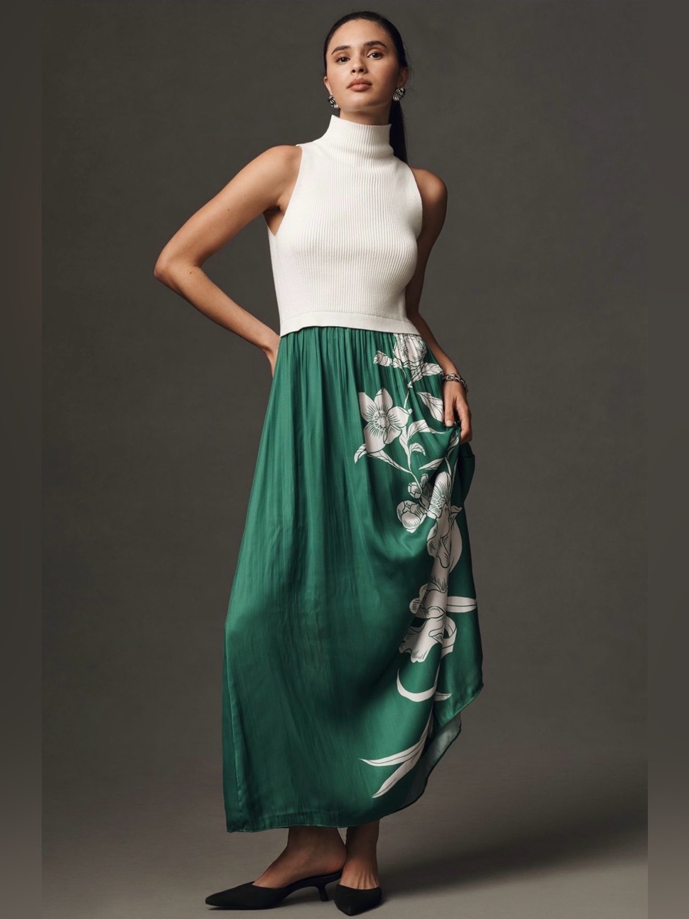 Thea Sleeveless Twofer Maxi Dress, Sz M